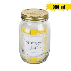 Storage-jar gls embossed 10x17cm 950ml