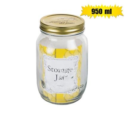 Storage-jar gls embossed 10x17cm 950ml