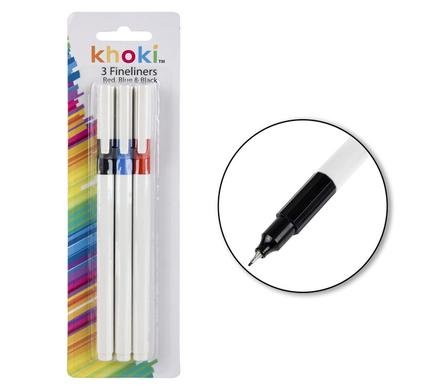 Pen fineliner red/blue/black 0.4mm