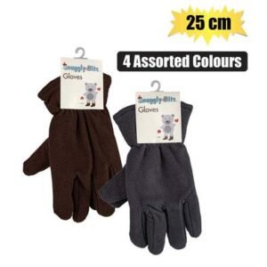 Gloves adult fleece plain asstd 25cm