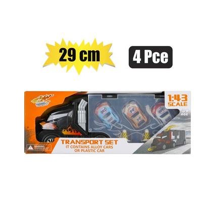 Vehicle playset truck w/3 racers 29cm