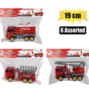 Vehicle friction fire truck asstd 19cm