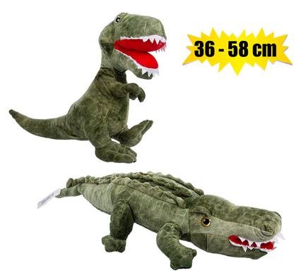 Plush dinosaur croc green asstd 36-58cm