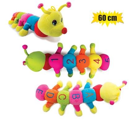 Plush bright caterpillar w/foambeads 60c