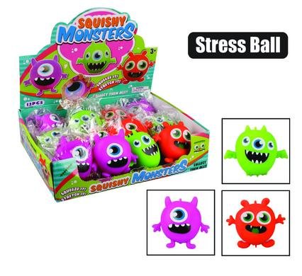 Novelty ball stress monsters asstd