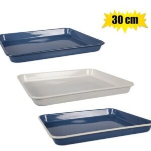 Tray 27x30cm enamel rectangular