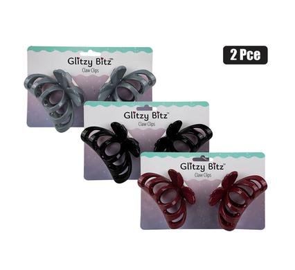 Hair claw solid colours 2pc claw clip