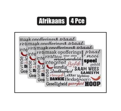 Place mat pp afrikaans 4pc 43x29cm asstd
