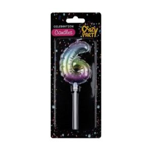 Candle birthday balloon-6 rainbow 5cm