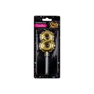 Candle birthday balloon no.8-gld 5cm