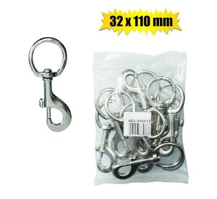 Snap-hook+swivel cp 32x110mm bulk