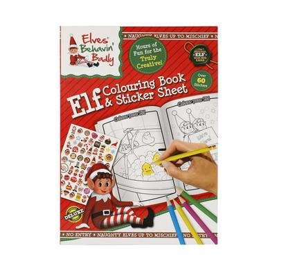 Xmas elf stationery clr book w/stickers