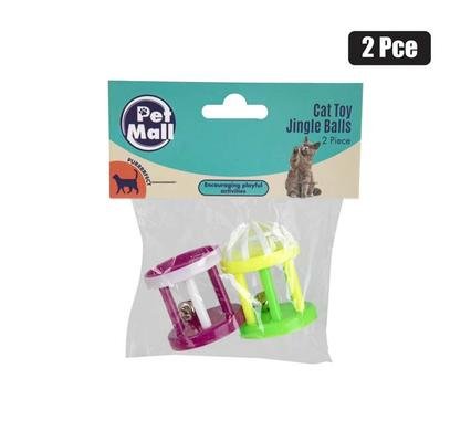 Pet cat toy rolling with bell 2pce