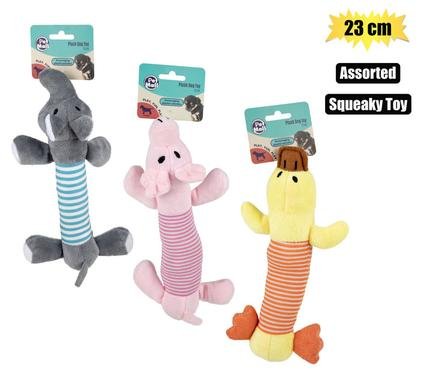 Pet puppy toy plush animal 23cm asst