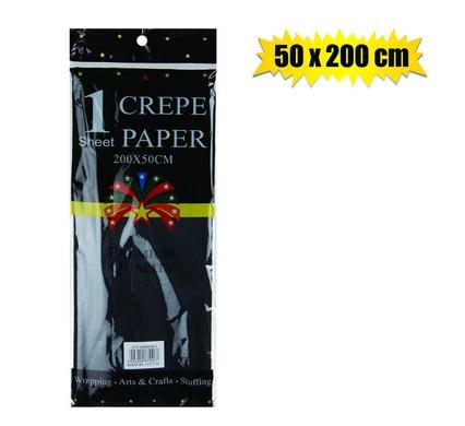Paper crepe sheet black 50x200cm