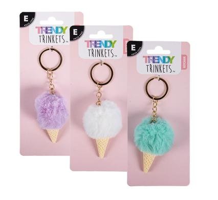 Keychain faux fur ice cream