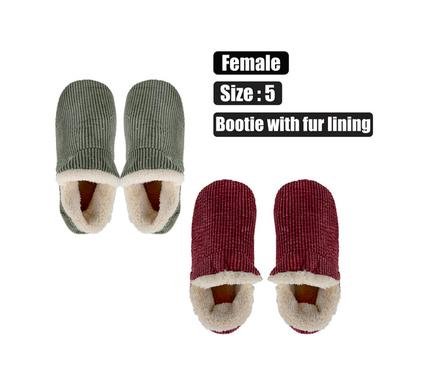 Slipper bootie with fur lining size 5