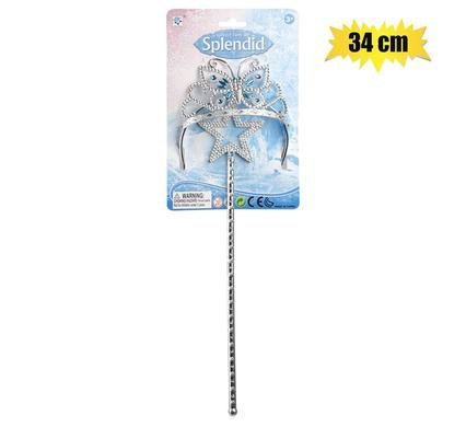 Dress up wand and tiara 34cm