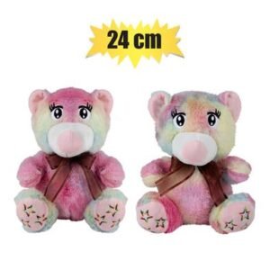 Plush bear pastel w/animated eyes 24cm