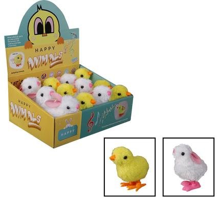 Easter w/up bouncing chick & bunny 8cm