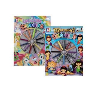 Book colouring girl w/pencils asstd