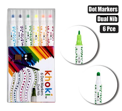 Art+craft dual tip dot&marker 6pc