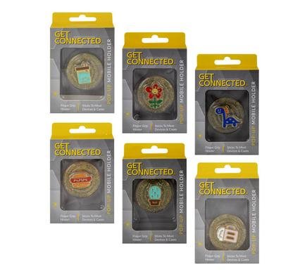 Mobile phone pop-up holder glass look