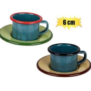 Cup & saucer enamel 6cm