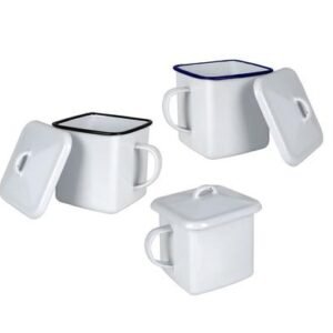Cannister enamel 10cm square