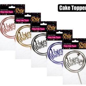 Cake topper-happy birthday 1pc round