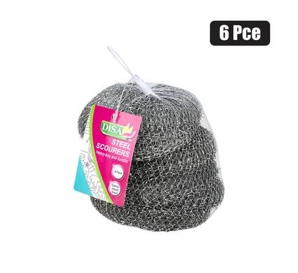 Scourer balls steel 6pc 13g