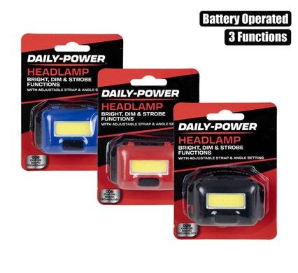 Torch headlamp cob 3 function (3xaaa)