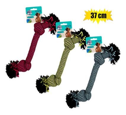 Pet dog tug toy string dbl knot 37cm