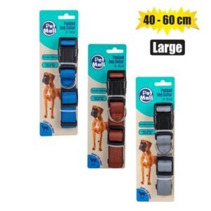 Pet dog collar dbl layer 40-60cm large