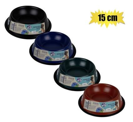 Pet dog bowl s/s dark colours 15cm