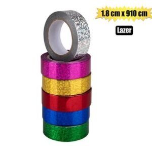 Gift ribbon laser 1.8x910cm asstd cols