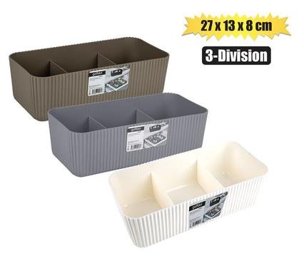 Organiser shell pattern 3-div 27x13x8cm