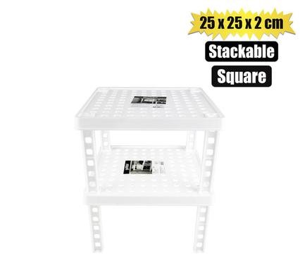 Shelf riser 25x25x2cm square w/4legs