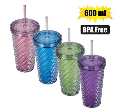 Tumbler w/straw limeshake 600ml