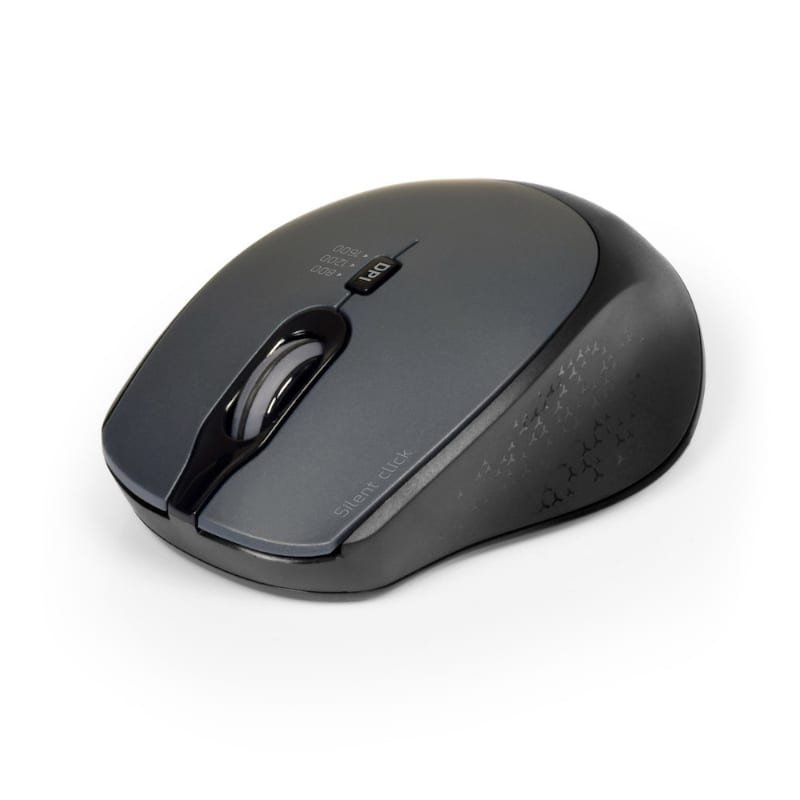 Port Connect Silent 1600DPI 3 Button Wireless Mouse - Black - Image 2