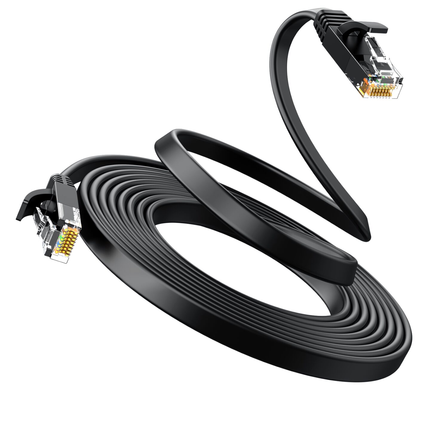 UGREEN NW102 Cat6 U/UTP Flat Ethernet Cable 15m - Black - Image 3