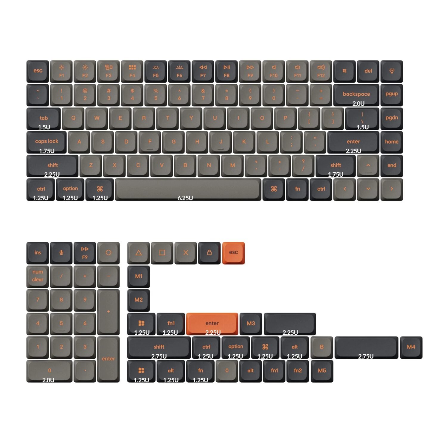 Keychron PBT LSA Carbon Keycap Set V2 - Low Profile - Image 3