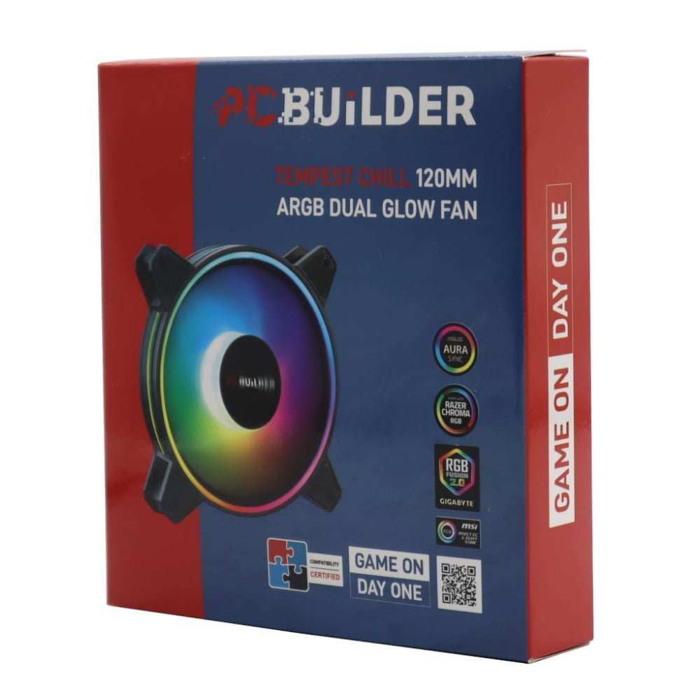 PCBuilder Tempest Chill 120MM ARGB Dual Glow Fan - Image 3