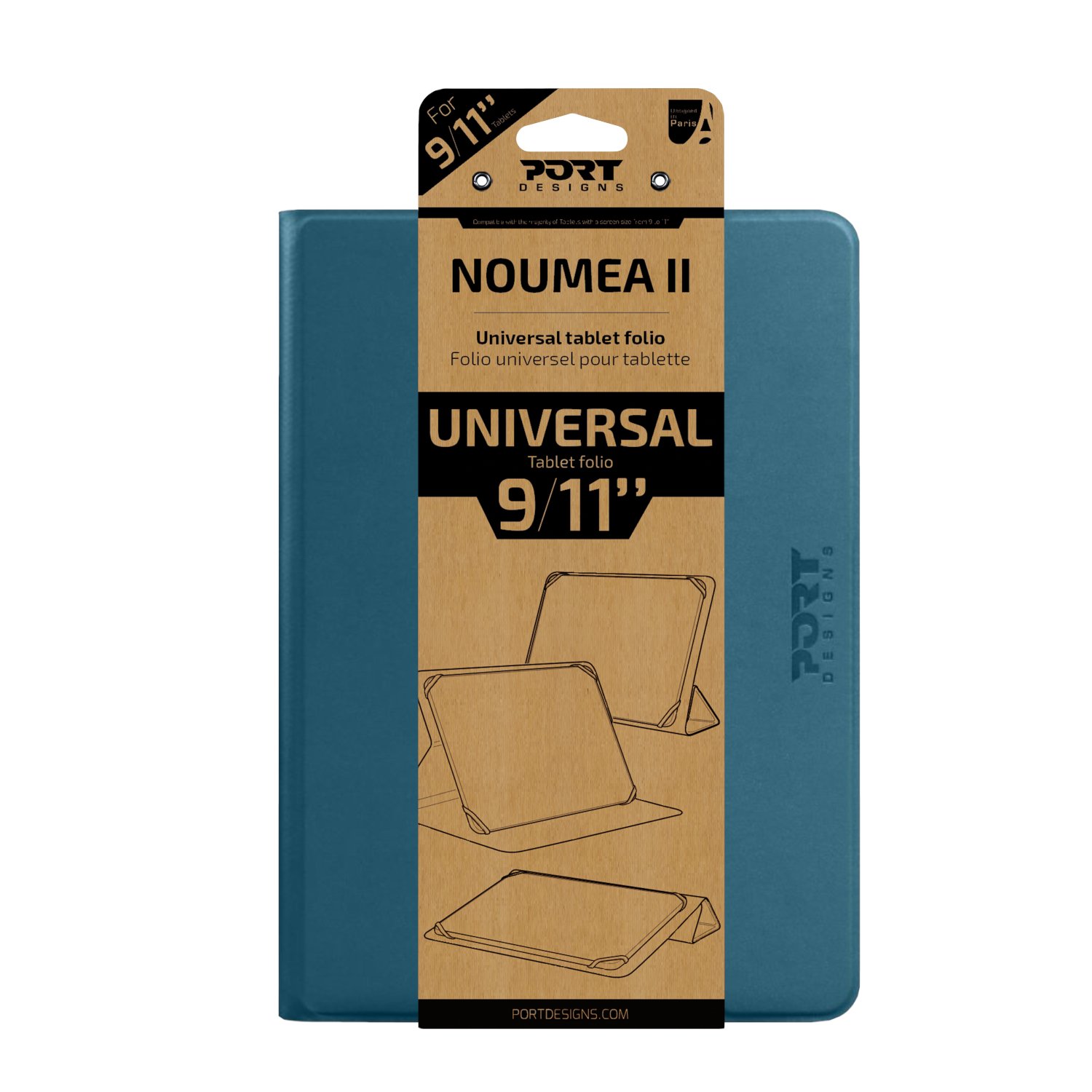 Port Designs Noumea II Universal 9/11" Tablet Folio – Blue - Image 2